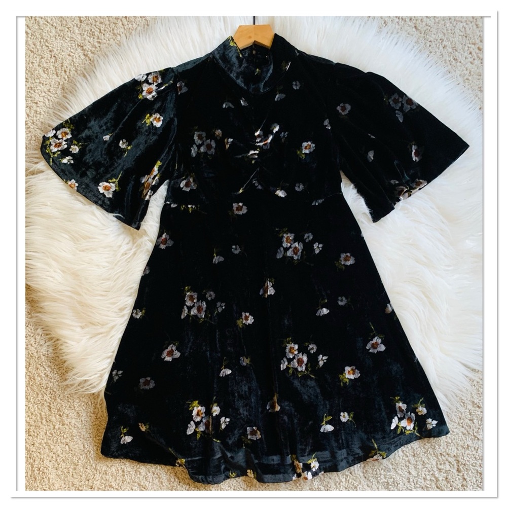 NWT Free People Be My Baby Mini Dress Velvet Black 6